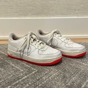 Nike Air Force 1 low GS white racer pink size 4.5Y